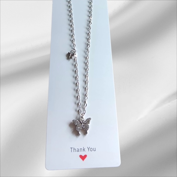 Unknown Jewelry - Sterling Silver Butterfly Necklace